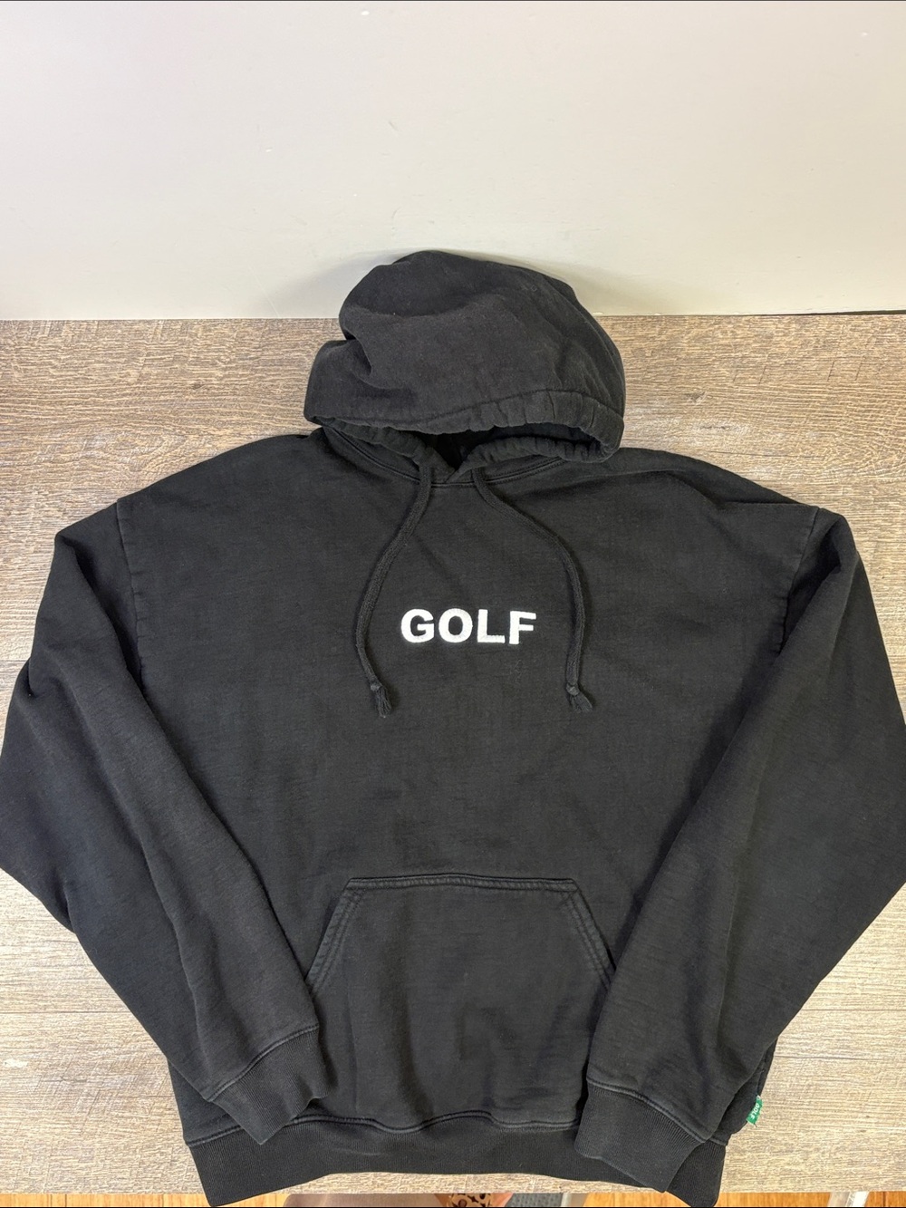 GOLF WANG Black Embroidered Logo Pullover Hoodie Size Large Tyler the Creator